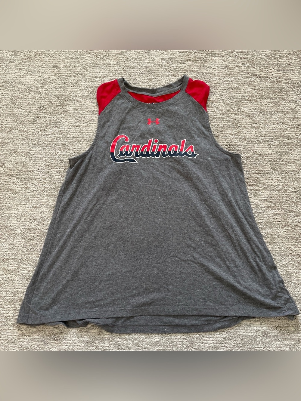 Under Armour St. Louis Cardinals Women’s Medium Gray Red Tank Top T-Shirt MLB